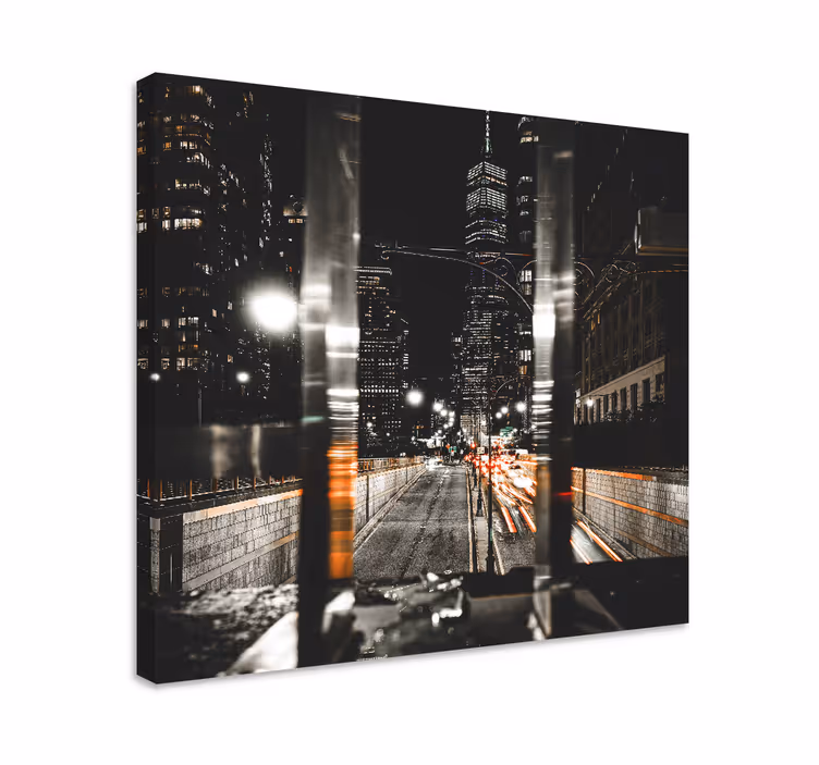 Cuadro ciudades escena nocturna urbana - TenVinilo