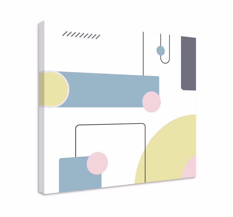 Cuadro para salón Fondo geométrico pastel - TenVinilo