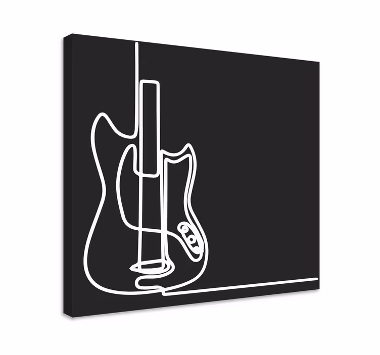 Cuadro musical contorno de guitarra eléctrica - TenVinilo