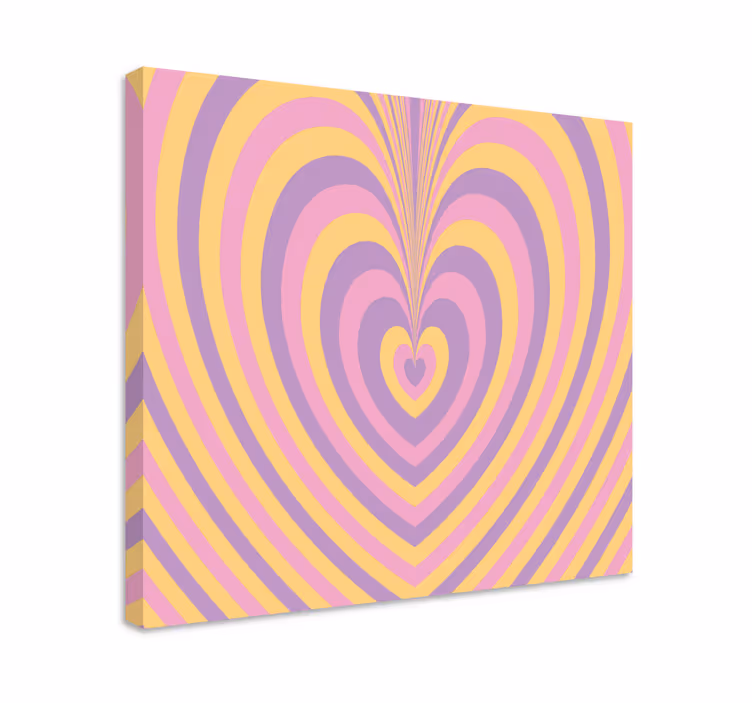 Cuadro abstracto olas de patrón corazón - TenVinilo