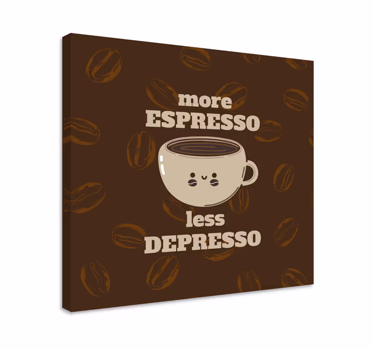 Cuadro estilo rústico frase de taza de café - TenVinilo