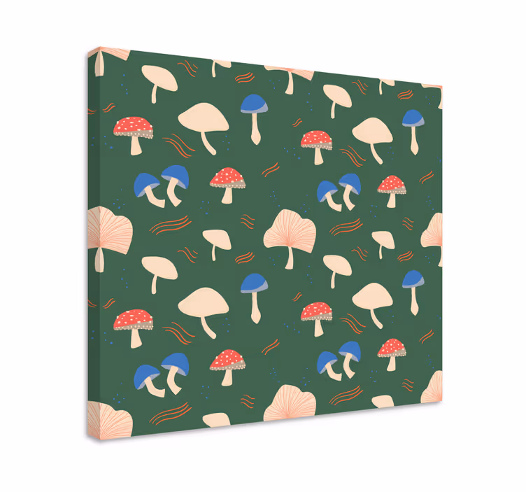 Cuadro de flores con patrones de setas - TenVinilo
