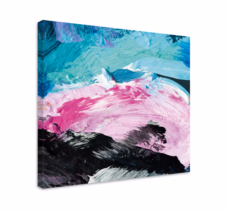 Cuadro para dormitorio Colorido diseño de pintura al óleo abstrac - TenVinilo