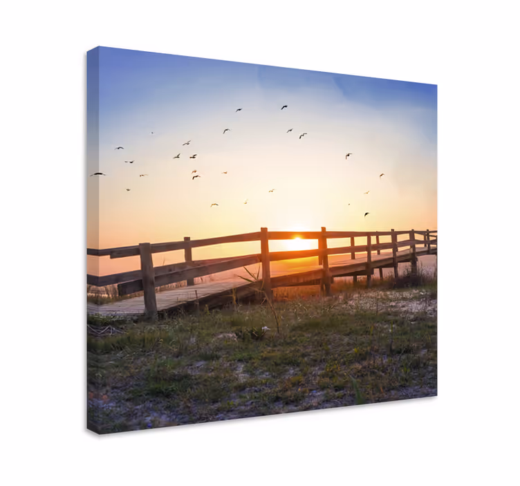 Cuadro paisajes vista del atardecer sereno - TenVinilo