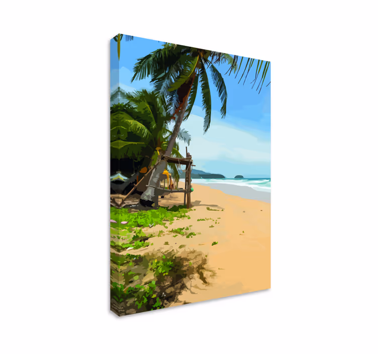 Cuadro paisajes escena de playa tropical - TenVinilo