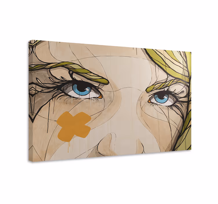 Cuadro en arte Retrato de ojos de mujer colorida - TenVinilo