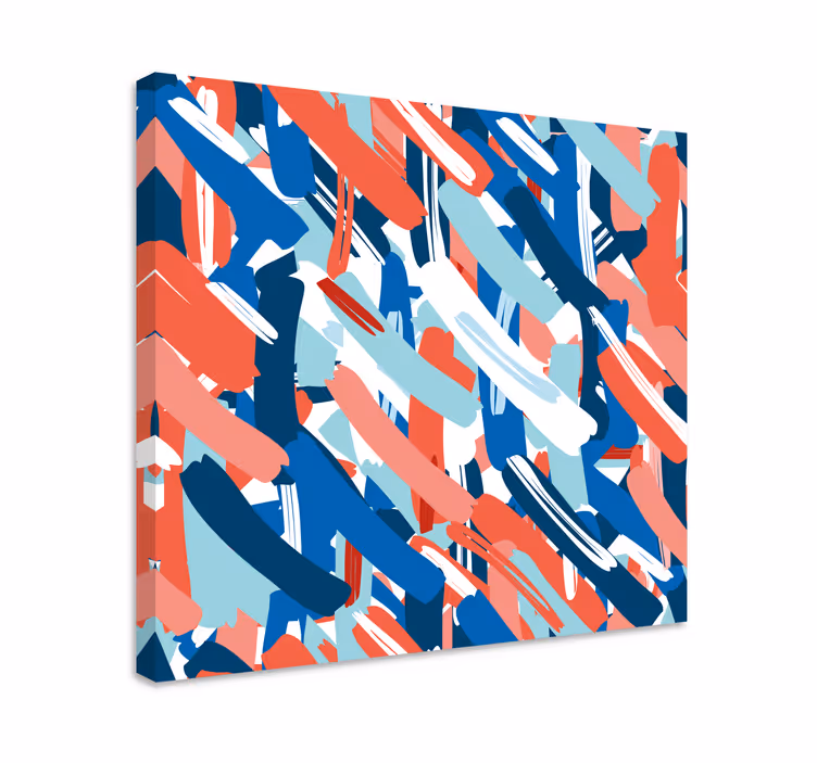 Cuadro abstracto trazos de pincel dinámicos - TenVinilo