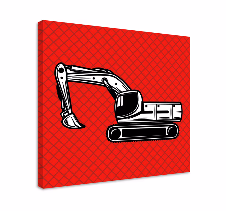 Cuadro deporte excavadora vehículo de construcción - TenVinilo