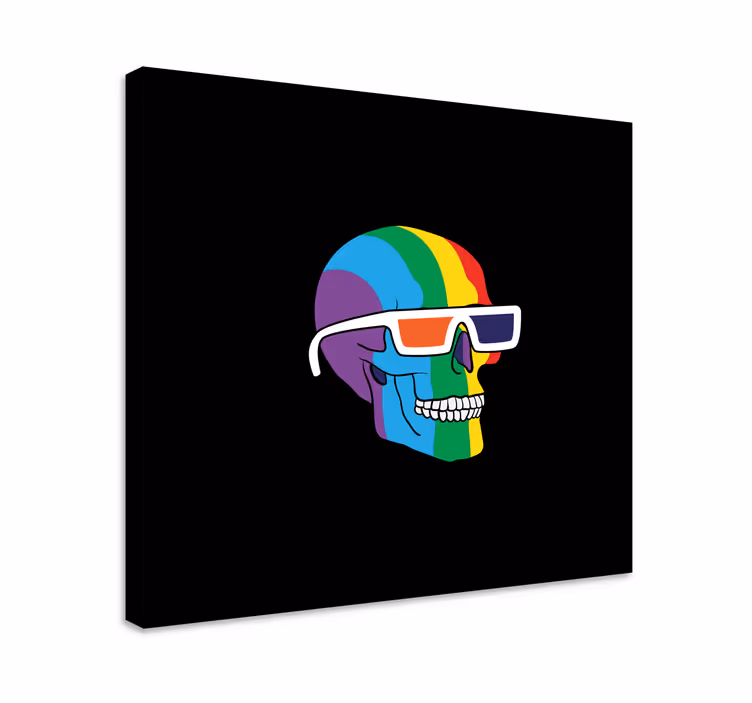 Cuadro bodegones espectáculos de calavera arcoíris - TenVinilo