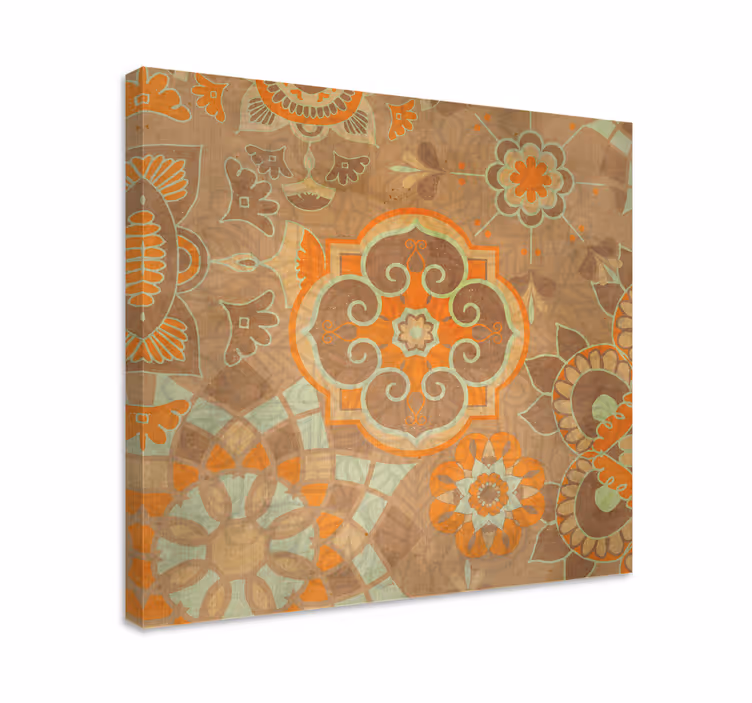 Cuadro oriental con motivos botánicos elaborados - TenVinilo