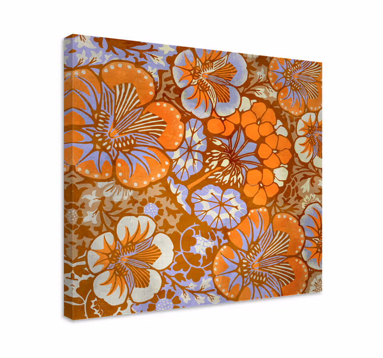 Cuadro de flores patrón floral vibrante - TenVinilo