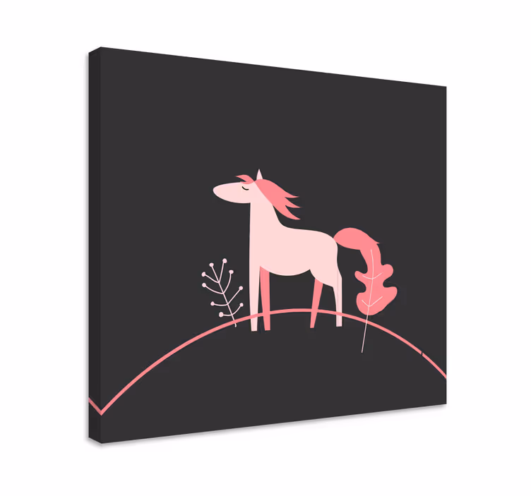 Cuadro caballos caballo rosa elegante - TenVinilo