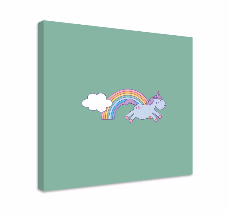 Cuadro de unicornios saltando feliz - TenVinilo