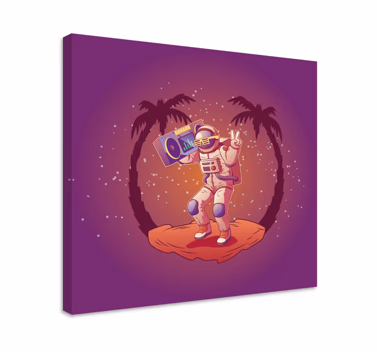 Cuadro decorativo videojuego astronauta bailando - TenVinilo