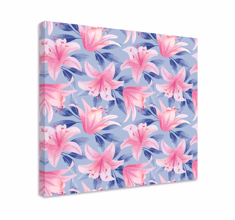 Cuadro de flores Flores de acuarela rosa y morado - TenVinilo