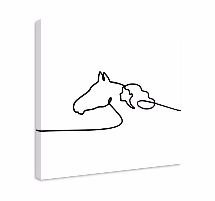 Cuadro caballos contorno de caballo elegante - TenVinilo