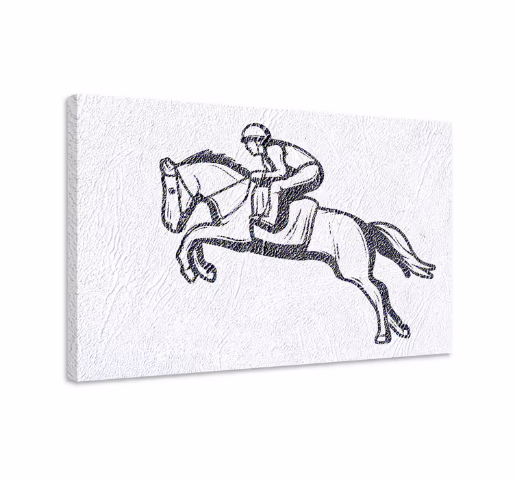 Cuadro caballos deporte de salto ecuestre - TenVinilo