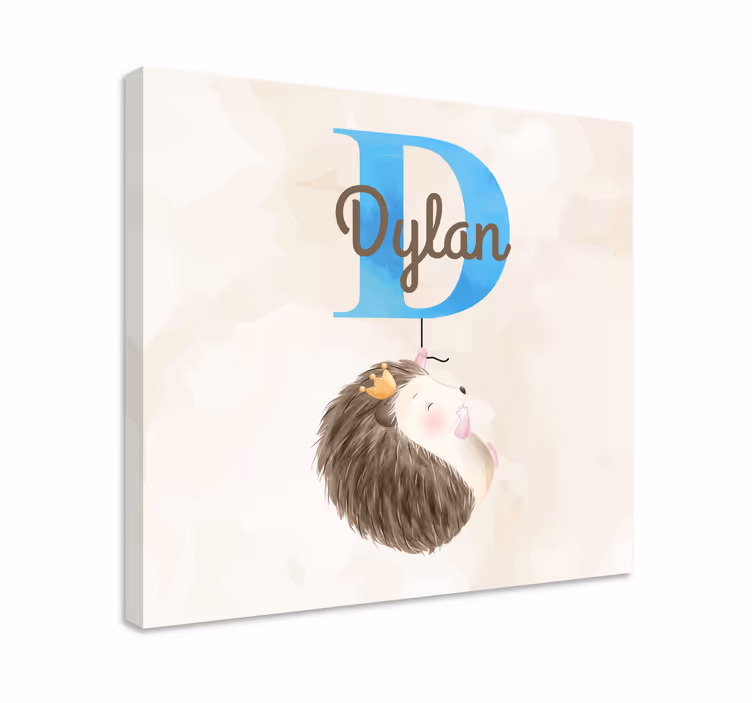 Cuadro para bebés ilustración de erizo tierno - TenVinilo