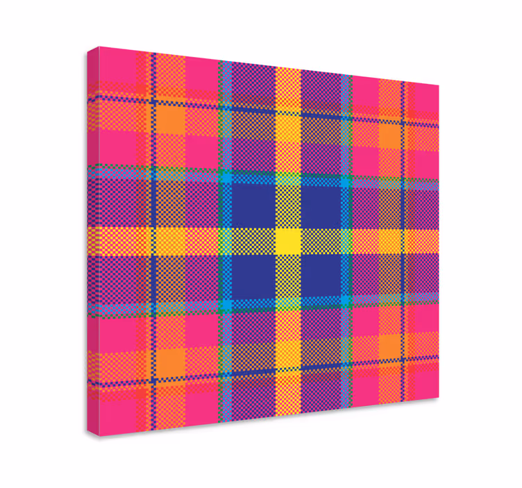 Cuadro figuras geométricas patrón a rayas colorido - TenVinilo