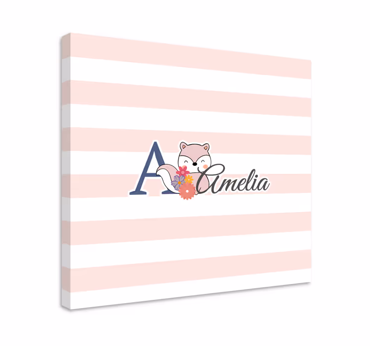 Cuadro para bebés zorro lindo personalizado - TenVinilo