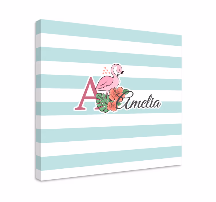 Cuadro para bebés con detalle de flamenco personalizado - TenVinilo