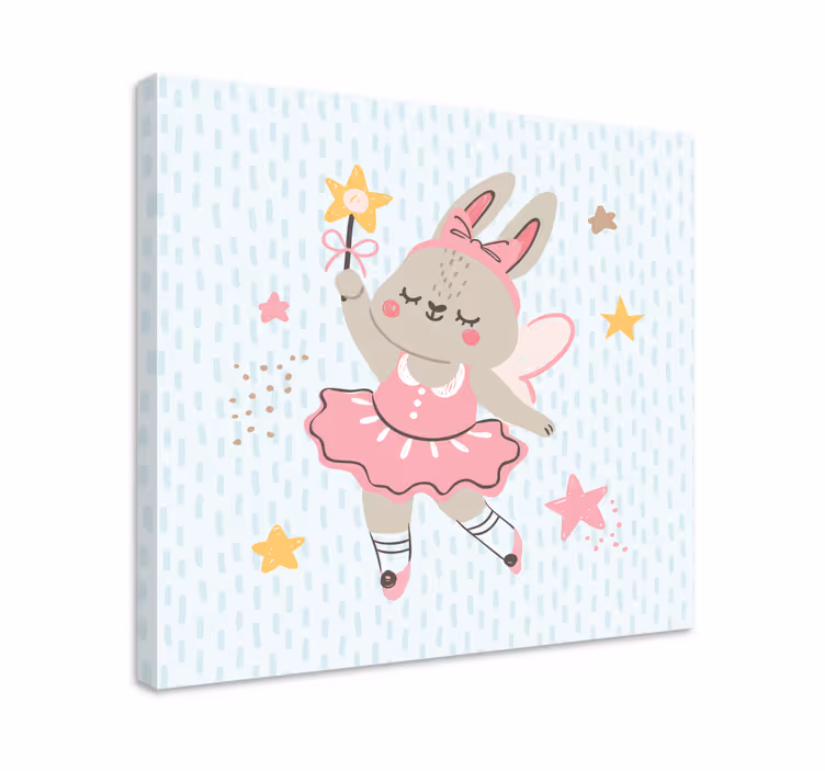 Cuadro con personas ballet conejito hada - TenVinilo