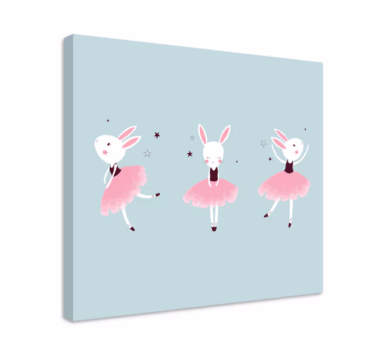 Cuadro con personas ballet de conejitos danzantes - TenVinilo