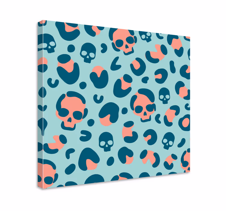 Cuadro con frase diseño de patrón de calaveras - TenVinilo