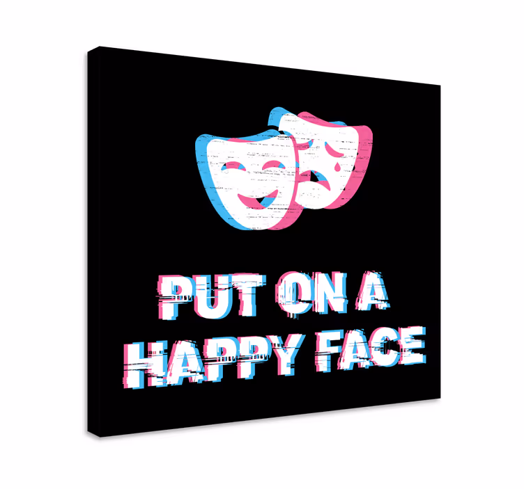 Cuadro frase expresión cara feliz - TenVinilo