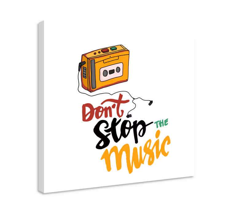 Cuadro vintage Ilustración de cassette walkman retro - TenVinilo