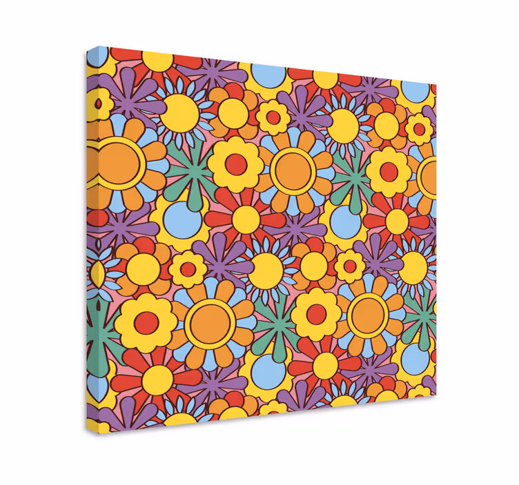 Cuadro de flores con patrón vibrante de flores - TenVinilo