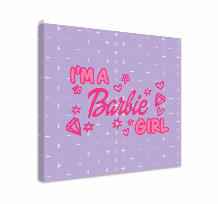 Cuadro juvenil soy una chica barbie en un mundo genial - TenVinilo