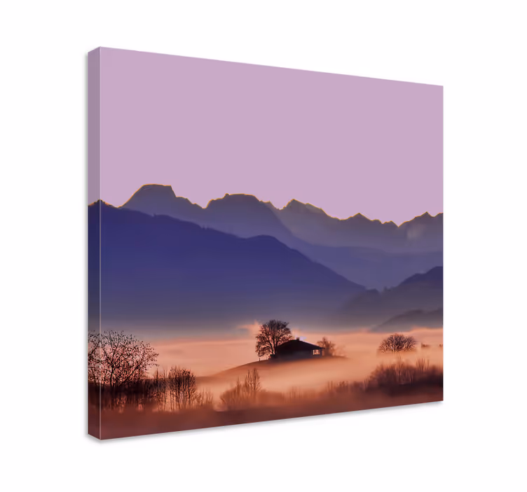 Cuadro paisajes Niebla paisaje estético colores - TenVinilo
