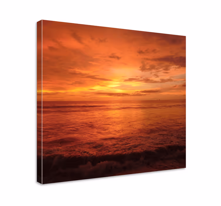 Cuadro paisajes puesta de sol sobre el océano - TenVinilo