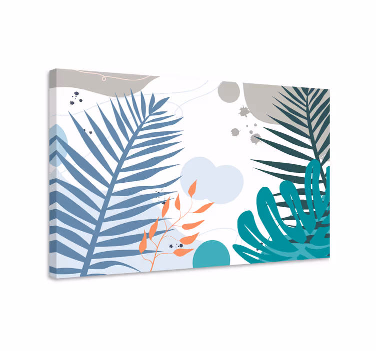 Cuadro plantas Coloridas hojas tropicales - TenVinilo