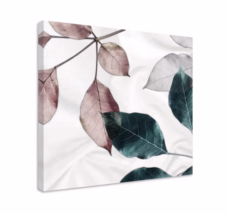 Cuadro de flores arreglo de hojas elegante - TenVinilo