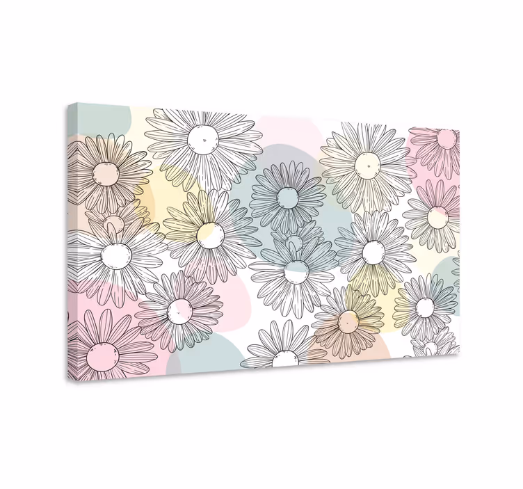 Cuadro moderno Formas y flores de estilo kawaii - TenVinilo