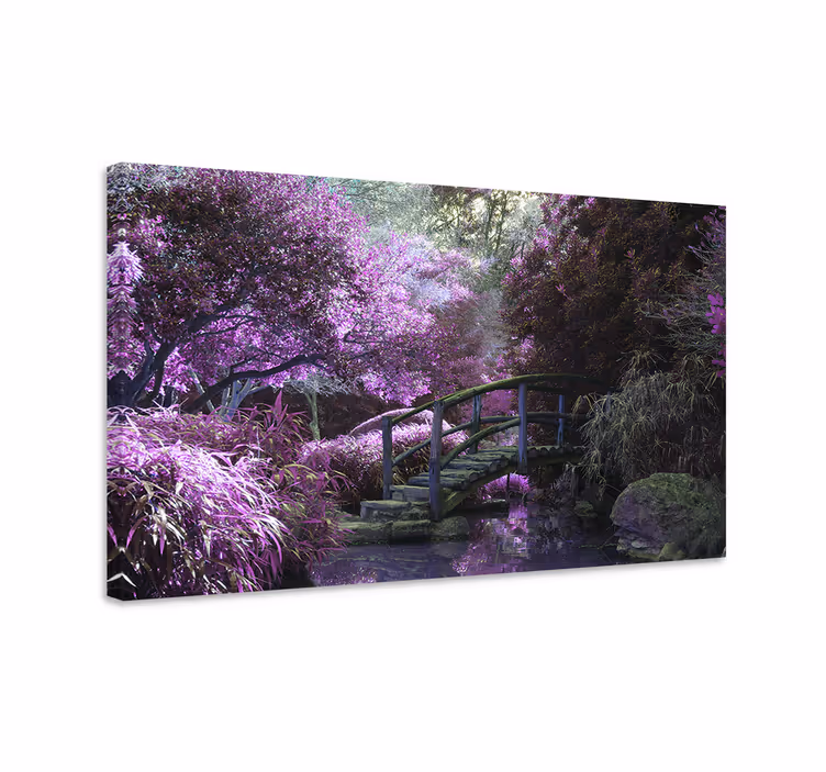 Cuadro paisajes puente en jardín sereno - TenVinilo