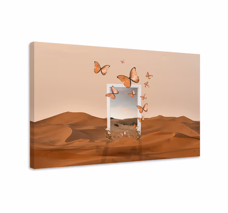 Cuadro mariposas paisaje de escape - TenVinilo