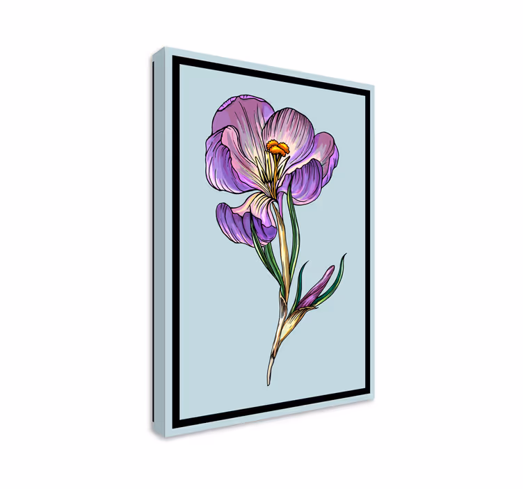 Cuadro de flores Dulce dibujo azafrán azul - TenVinilo