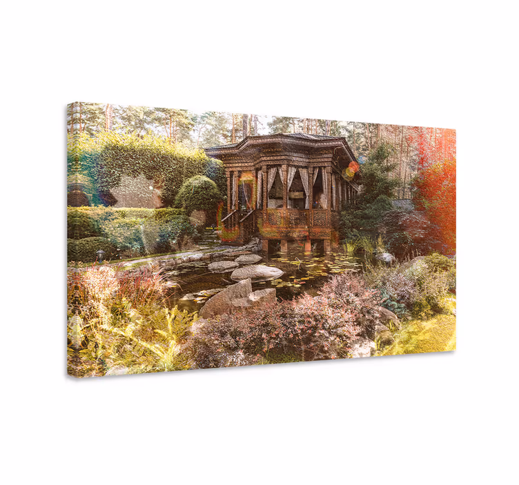 Cuadro paisajes jardín sereno de retiro - TenVinilo