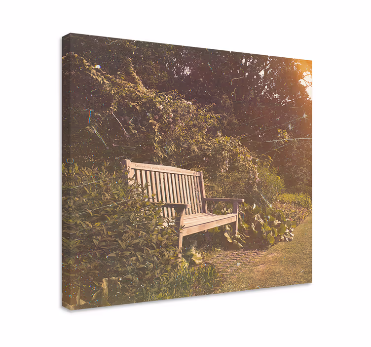 Cuadro paisajes banco de jardín sereno - TenVinilo