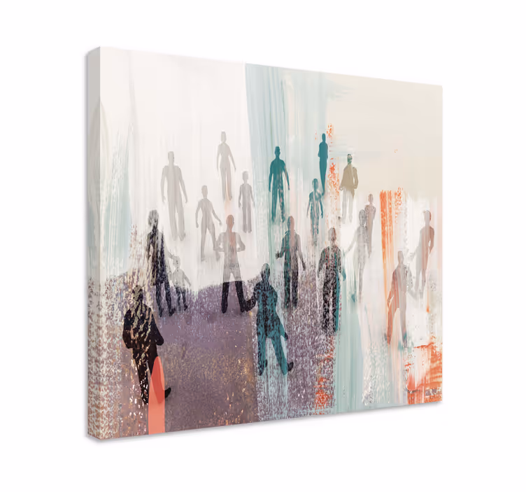 Cuadro de personas siluetas humanas abstractas - TenVinilo