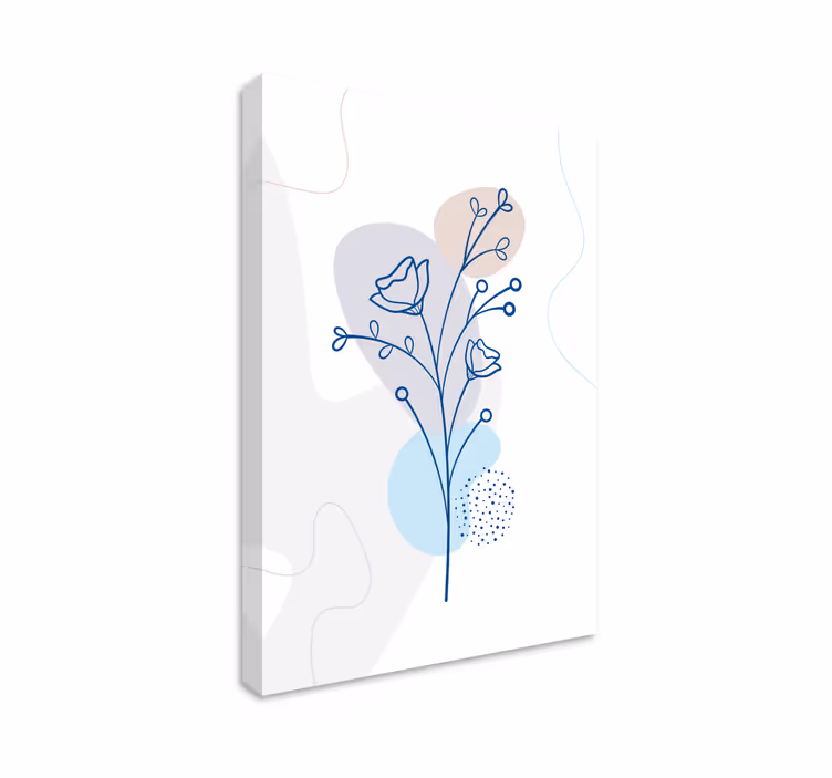 Cuadro de flores composición floral contornada - TenVinilo