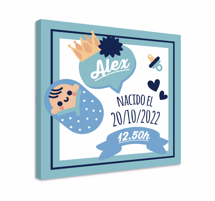 Cuadro para bebés diseño de anuncio de bebé - TenVinilo