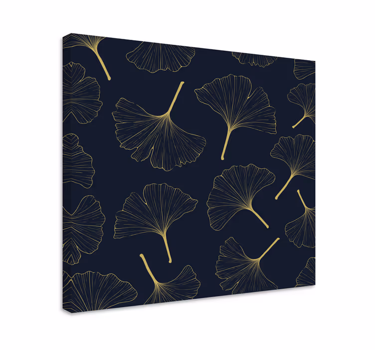 Cuadro moderno D hojas doradas de ginkgo - TenVinilo