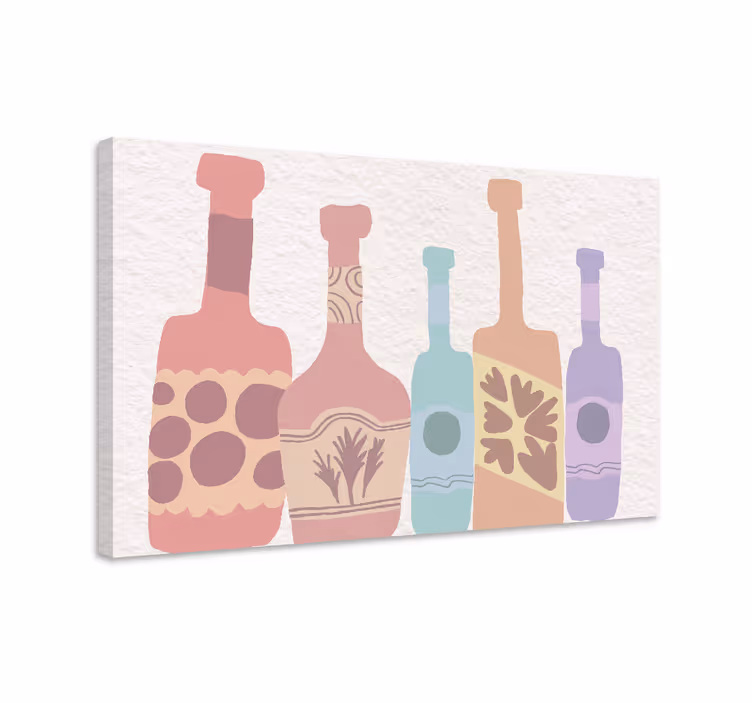 Cuadro para bar Botellas dibujadas a mano - TenVinilo
