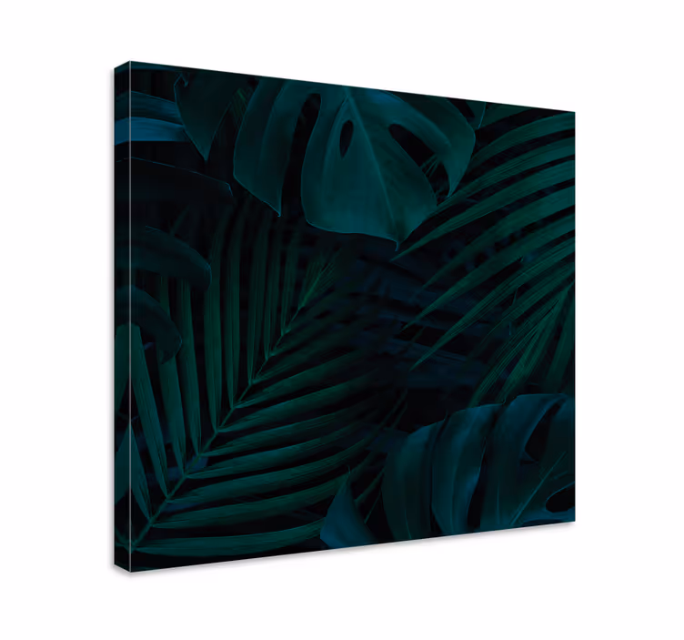 Cuadro de flores hojas tropicales lujuriosas - TenVinilo
