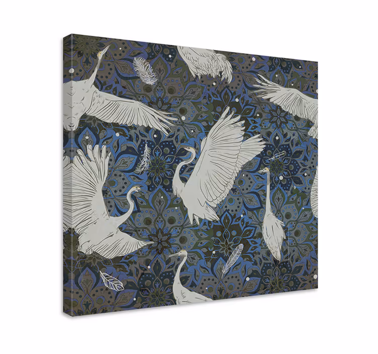 Cuadro de peces danza de grúas elegante - TenVinilo