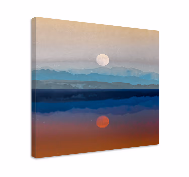 Cuadro paisajes lugar hermoso diseño de luna - TenVinilo
